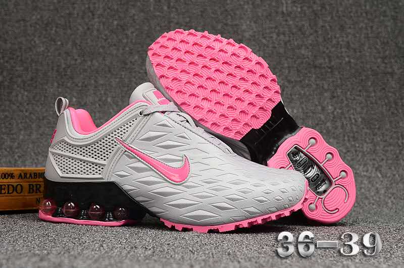Women Nike Shox Reax Run Grey Pink Black Shoes